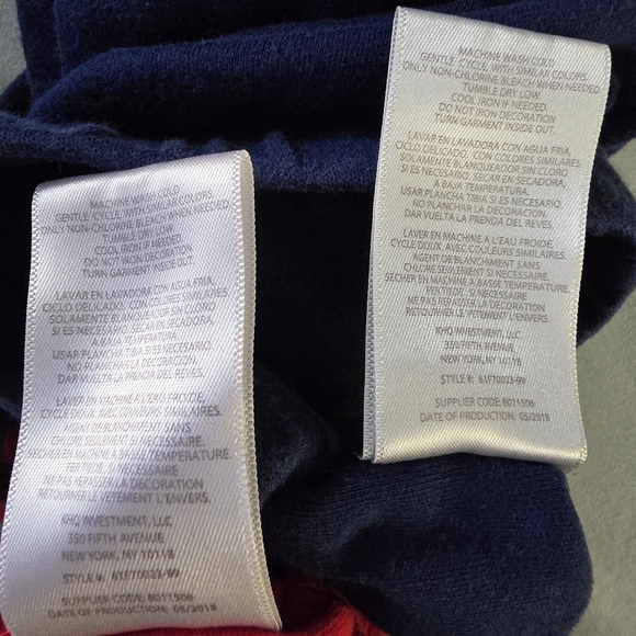 Tommy Hilfiger:2-Piece Outfit, 18-months, Long Sleeve Bodysuit w/Pants, Red/Blue - Picture 7 of 8